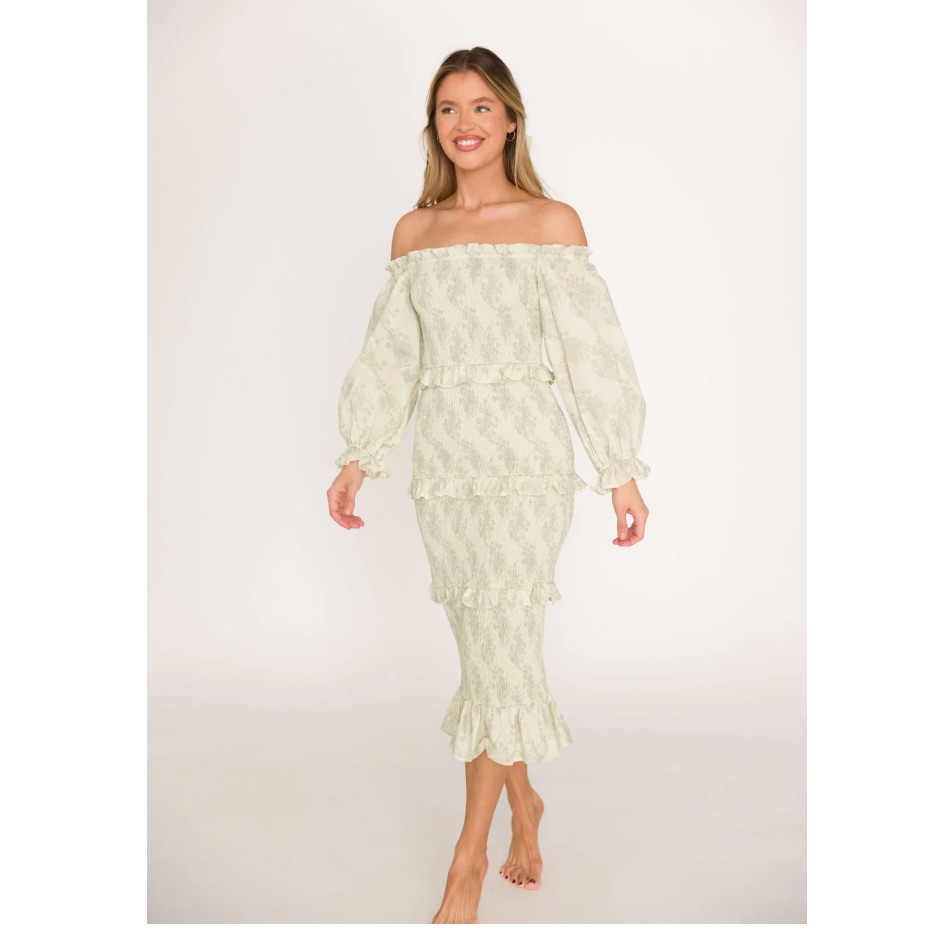 Worth Collective The Chloe Midi Dress In Sage Green Size Xs - Bump Friendly